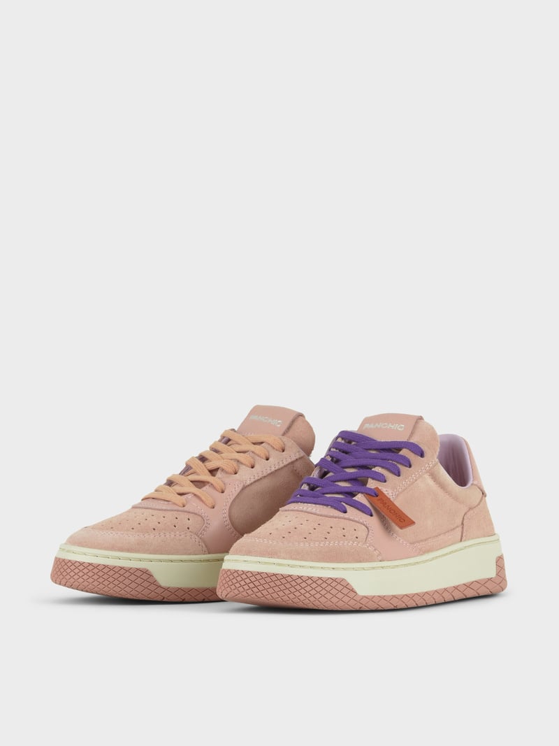 Panchic SNEAKER LOW P02 DONNA IN SUEDE E PELLE ROSA CIPRIA Qualità Garantita