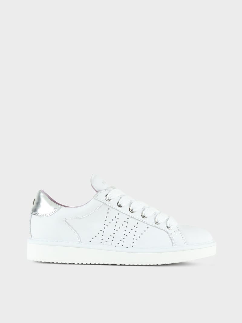 Panchic SCARPA ALLACCIATA P01 DONNA IN PELLE BIANCO-ARGENTO Novità
