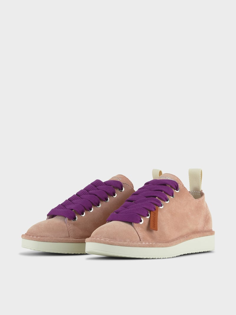 Panchic SCARPA ALLACCIATA P01 DONNA IN SUEDE ROSA CIPRIA-VIOLA PANSE' Presa