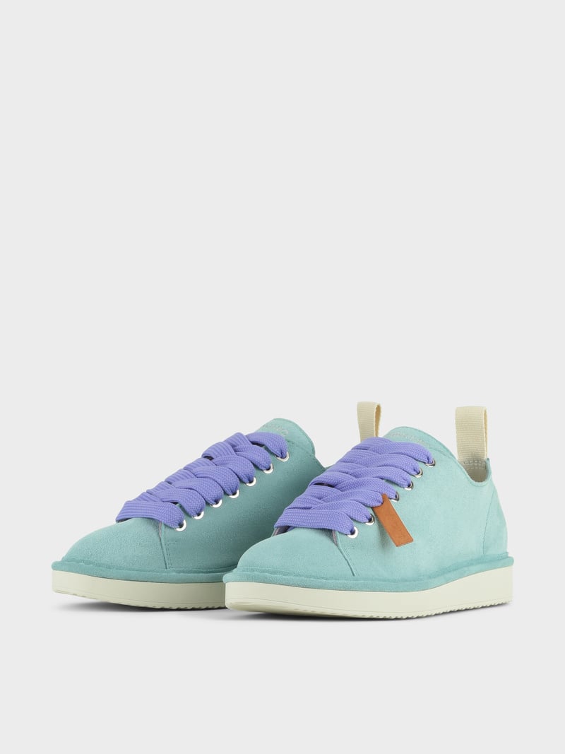 Panchic SCARPA ALLACCIATA P01 DONNA IN SUEDE ACQUAMARINA-VIOLA Vendita Calda