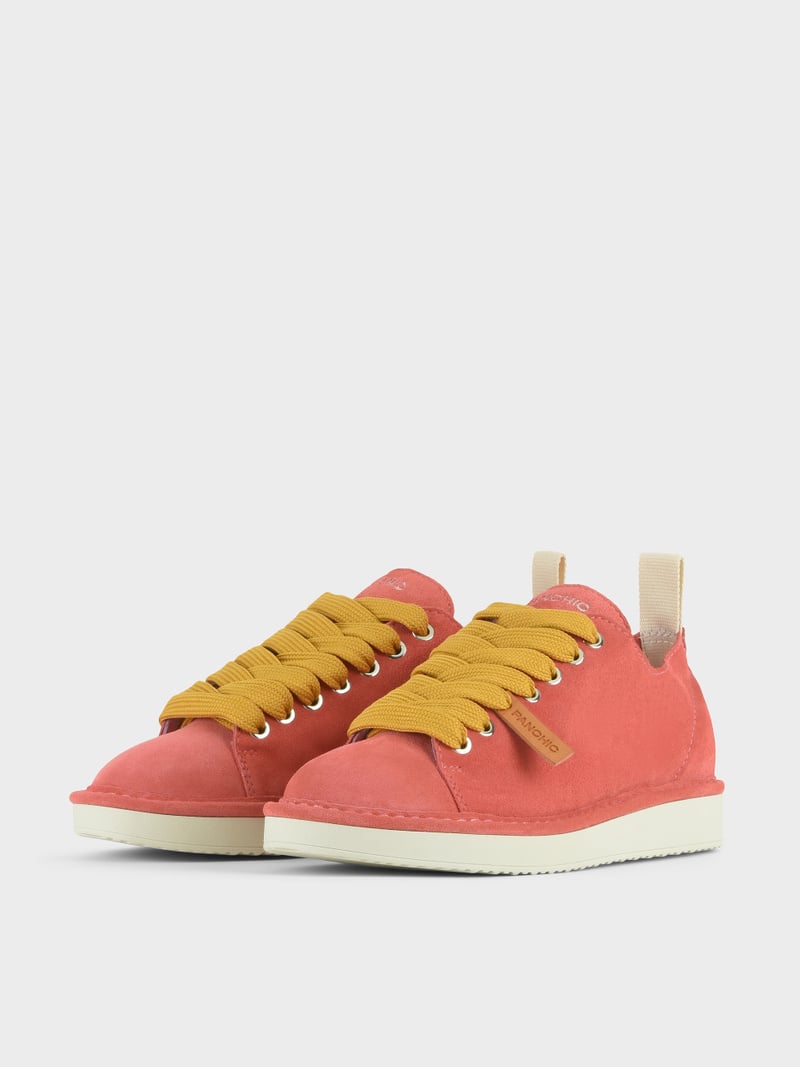 Panchic SCARPA ALLACCIATA P01 DONNA IN SUEDE FRAGOLA-GIALLO Vendita Economica