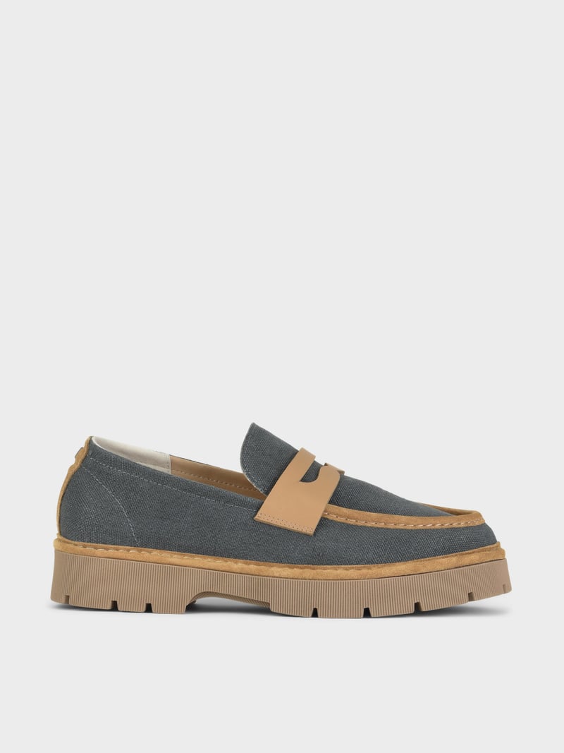 Panchic SLIP ON P99 UOMO IN LINO E SUEDE ASFALTO I Più Venduti