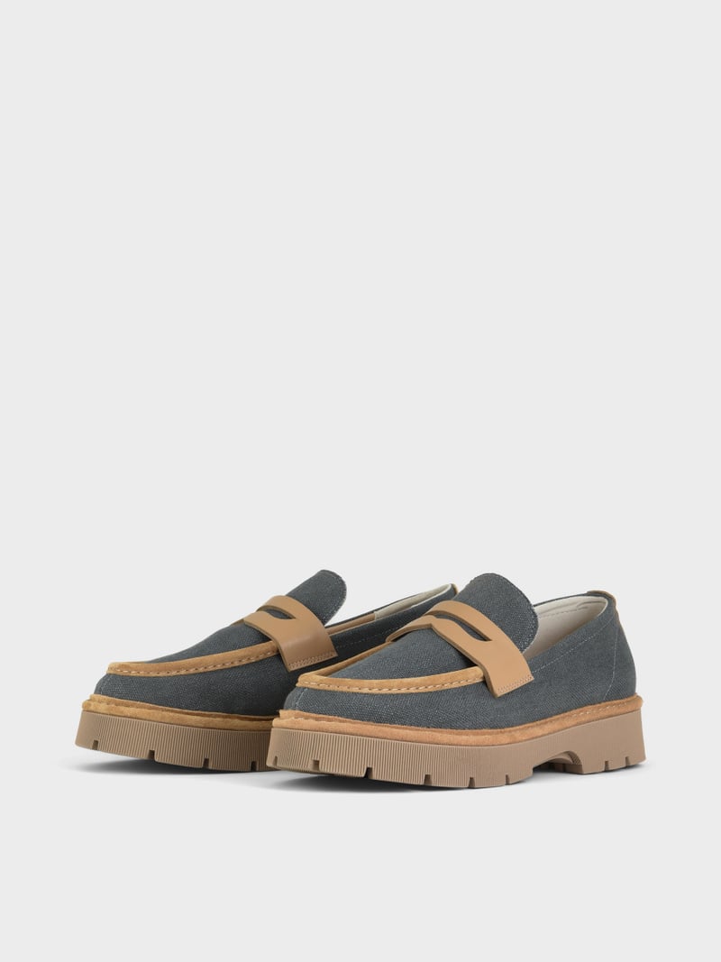 Panchic SLIP ON P99 UOMO IN LINO E SUEDE ASFALTO I Più Venduti