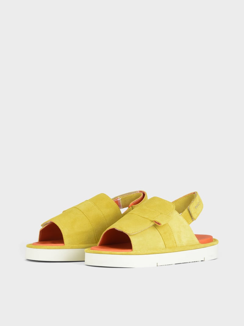 Panchic SANDALO P67 UOMO IN SUEDE E MICROFIBRA GIALLO In Saldo