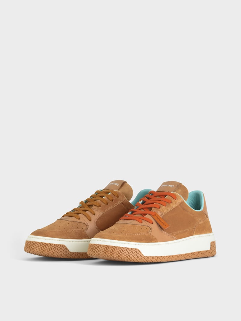 Panchic SNEAKER LOW P02 UOMO IN SUEDE E PELLE BISCOTTO Soddisfazione Garantita