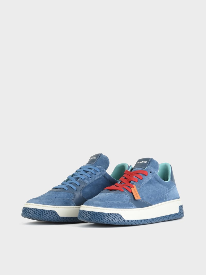 Panchic SNEAKER LOW P02 UOMO IN SUEDE E PELLE BLUE Negozi Online