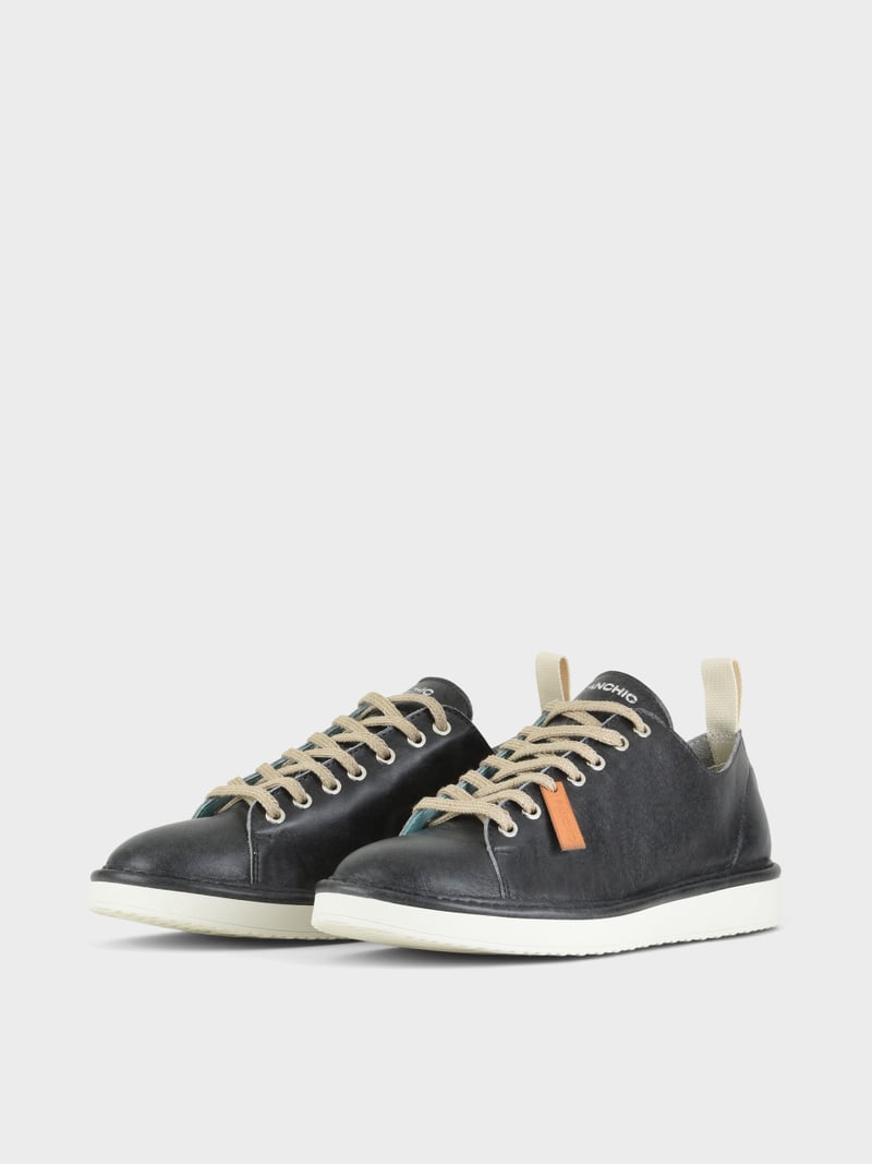 Panchic SCARPA ALLACCIATA P01 UOMO IN PELLE CON FINISH AVIATOR NERO Acquista Ora