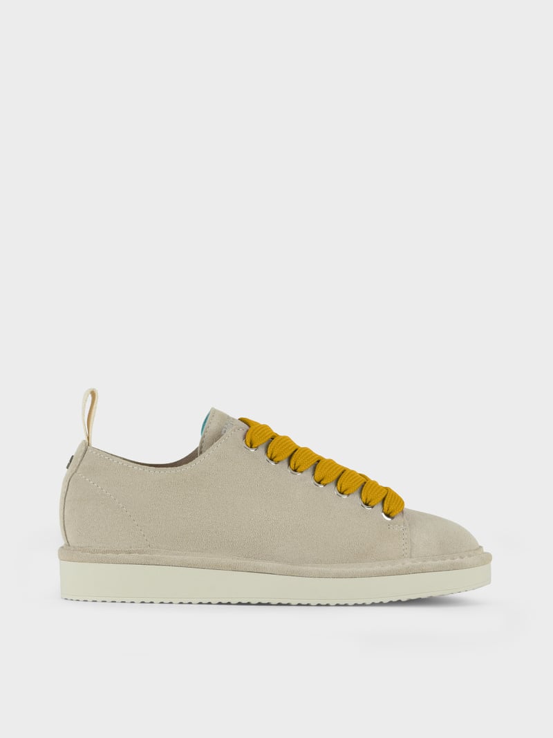 Panchic SCARPA ALLACCIATA P01 UOMO IN SUEDE NEBBIA-GIALLO Consegna Veloce