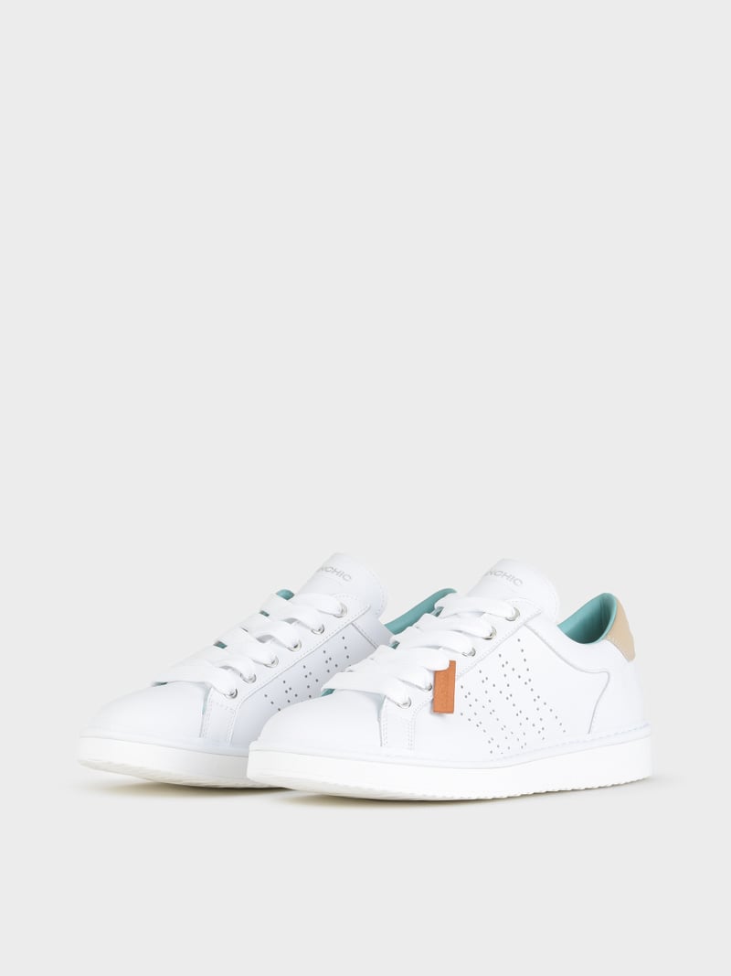 Panchic SCARPA ALLACCIATA P01 UOMO IN PELLE BIANCO-SABBIA Shopping Online