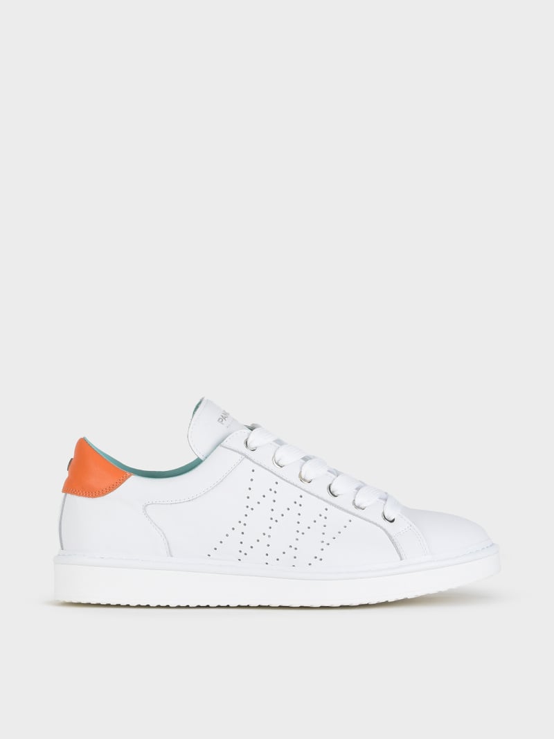 Panchic SCARPA ALLACCIATA P01 UOMO IN PELLE BIANCO-ARANCIO Affare Del Giorno