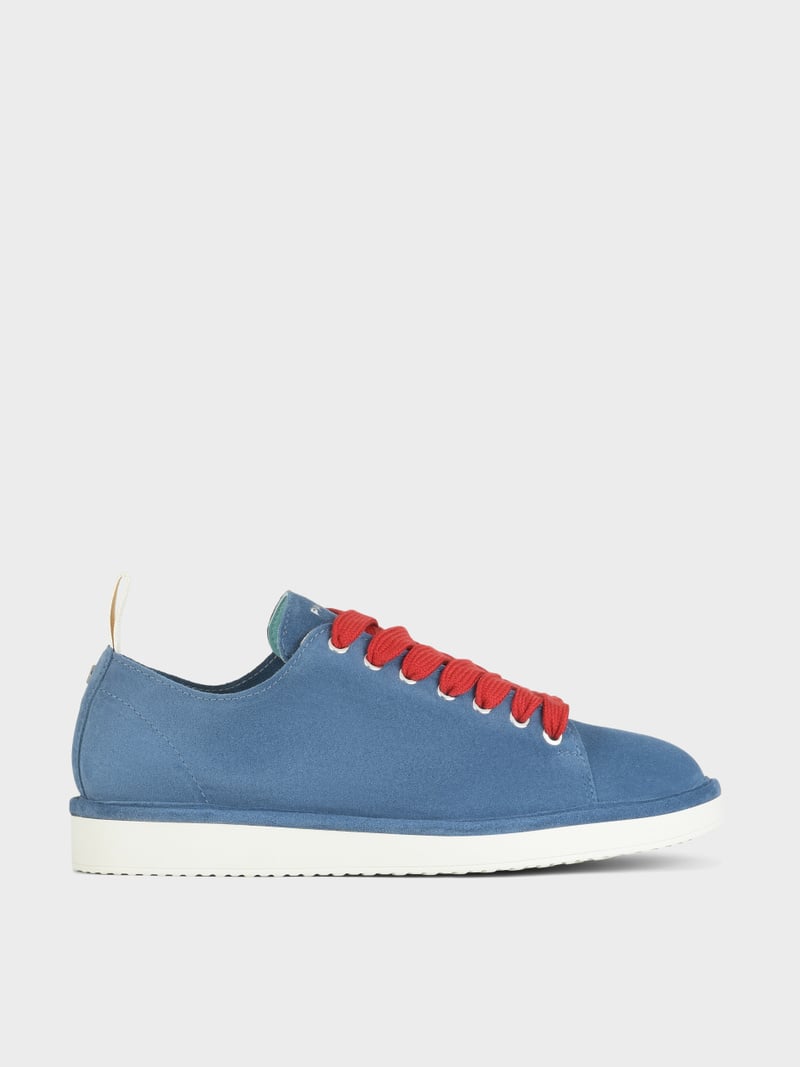 Panchic SCARPA ALLACCIATA P01 UOMO IN SUEDE BLUE-ROSSO Novità