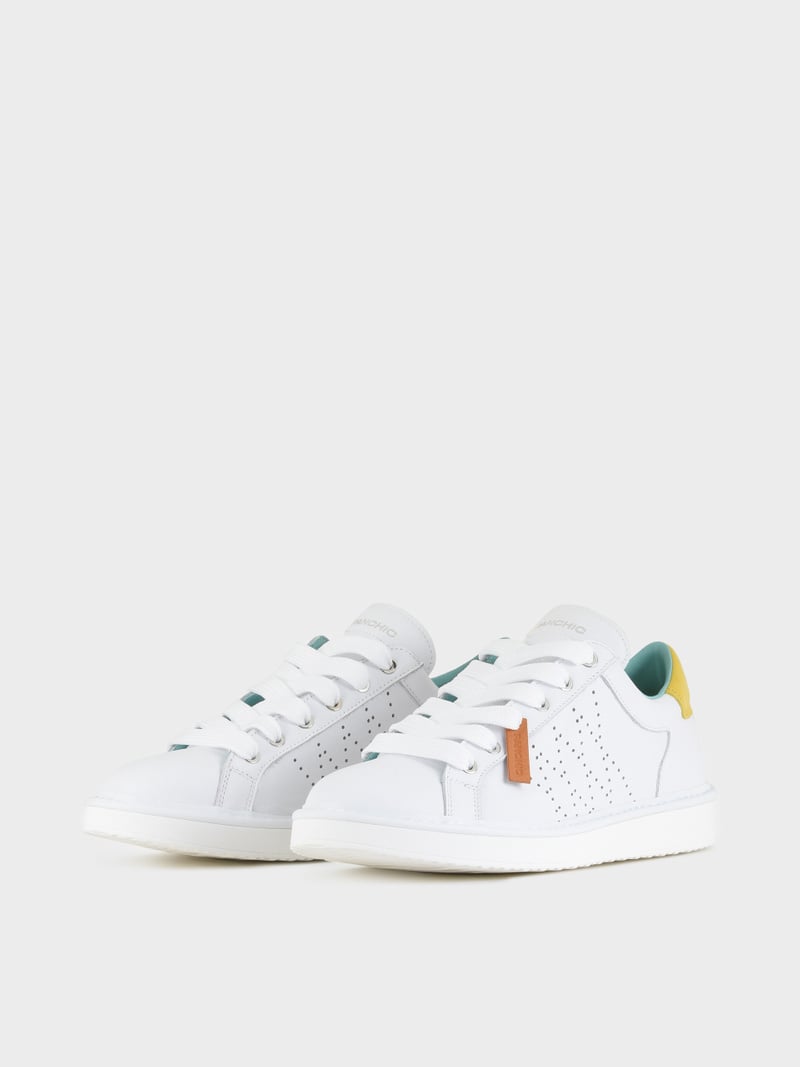 Panchic SCARPA ALLACCIATA P01 UOMO IN PELLE BIANCO-ZUCCA Online