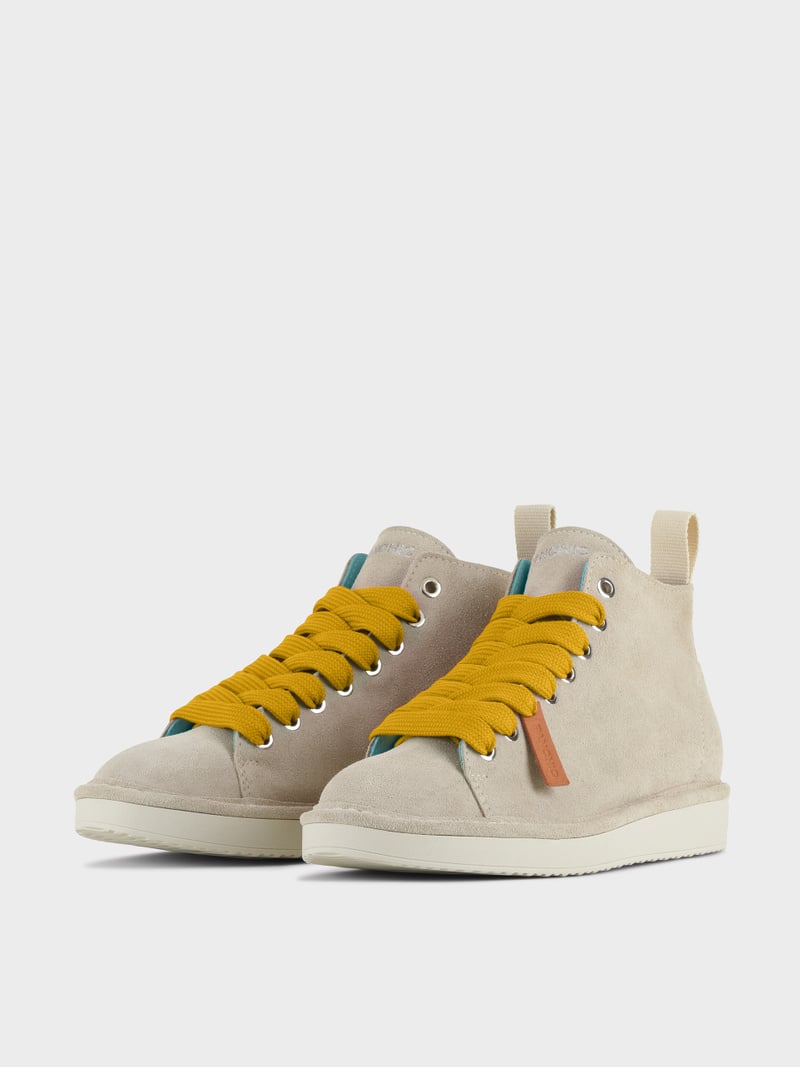Panchic POLACCHINO P01 UOMO IN SUEDE NEBBIA-GIALLO Saldi