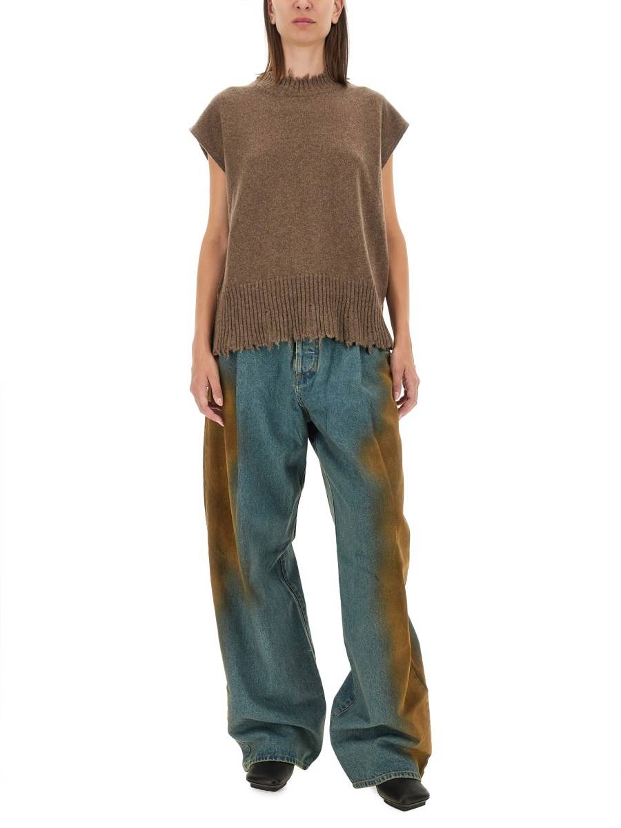 UMA WANG TOP SLV IN CASHMERE Consegna Veloce
