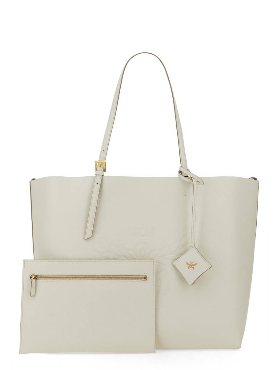 MCM BORSA SHOPPING "HIMMEL" LARGE IN PELLE CON LOGO IN RILIEVO Soddisfazione Garantita