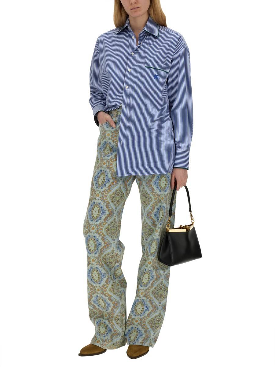ETRO JEANS CON STAMPA PAISLEY IN DENIM DI COTONE Bestseller