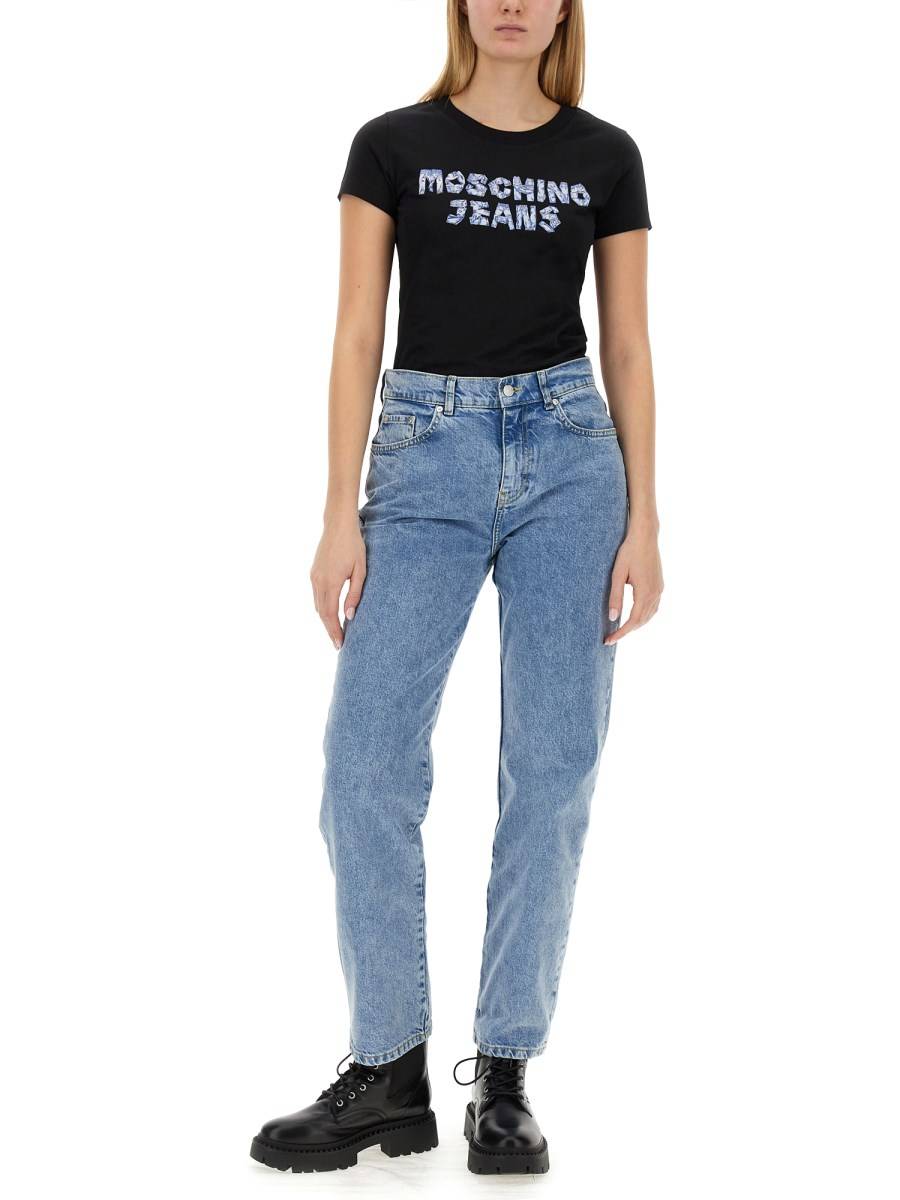MOSCHINO JEANS PANTALONE BOYFRIEND IN DENIM RICICLATO Offerta