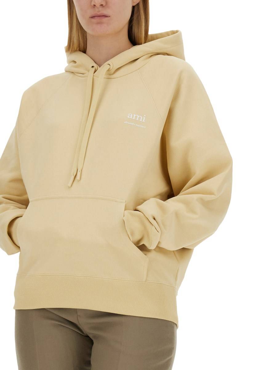 AMI PARIS FELPA IN COTONE CON LOGO Vendita