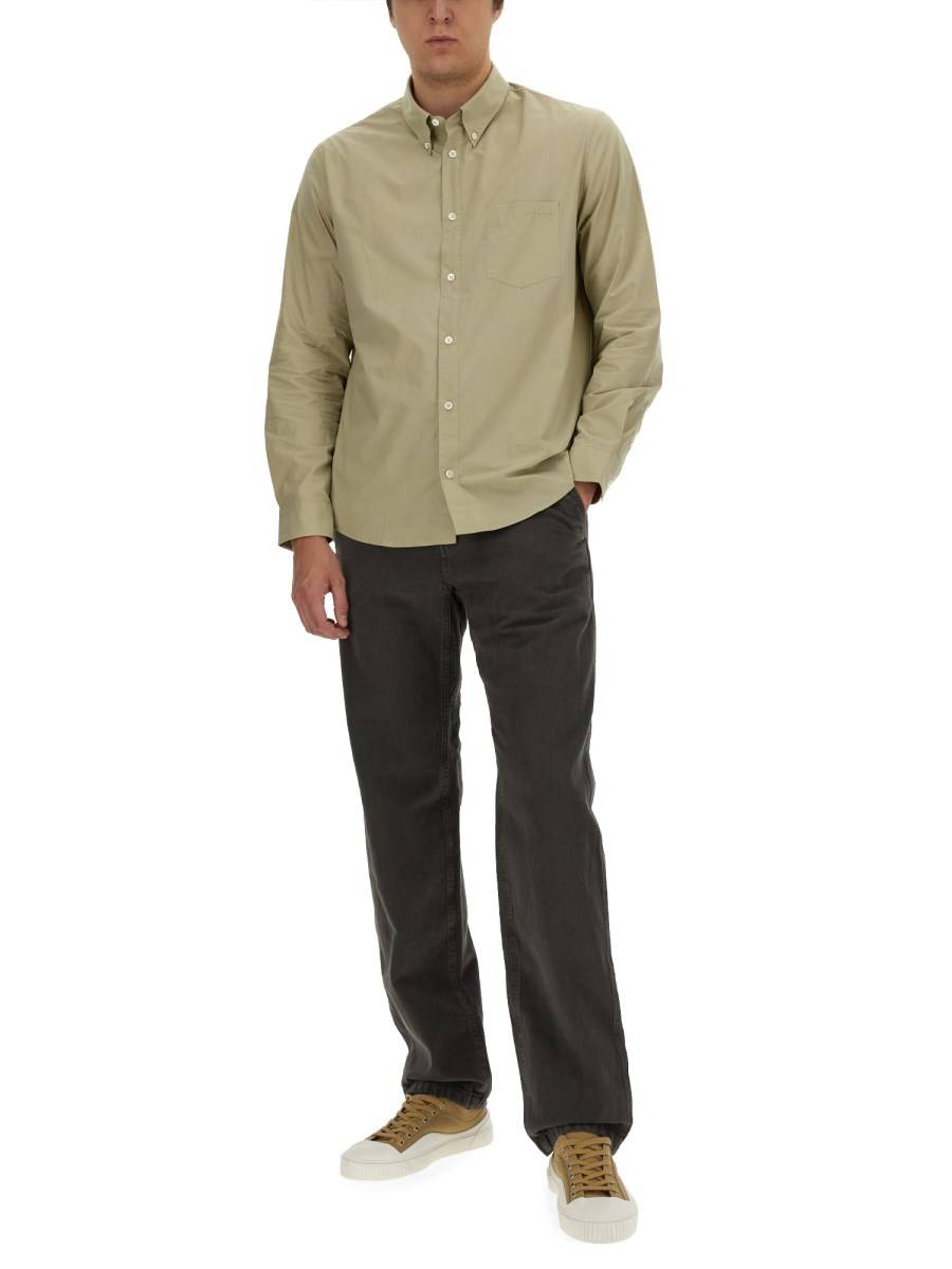 A.P.C. CAMICIA "EDOUARD" IN POPELINE DI COTONE Presa