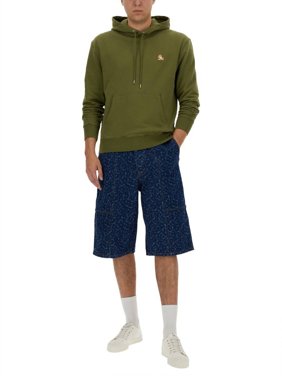 MAISON KITSUNÉ FELPA CON CAPPUCCIO IN COTONE Online