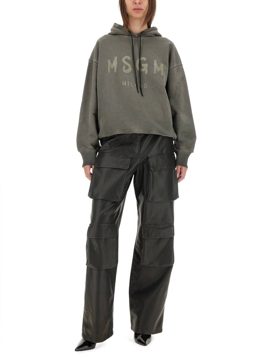 MSGM PANTALONE CARGO IN ECO PELLE Vendita Economica