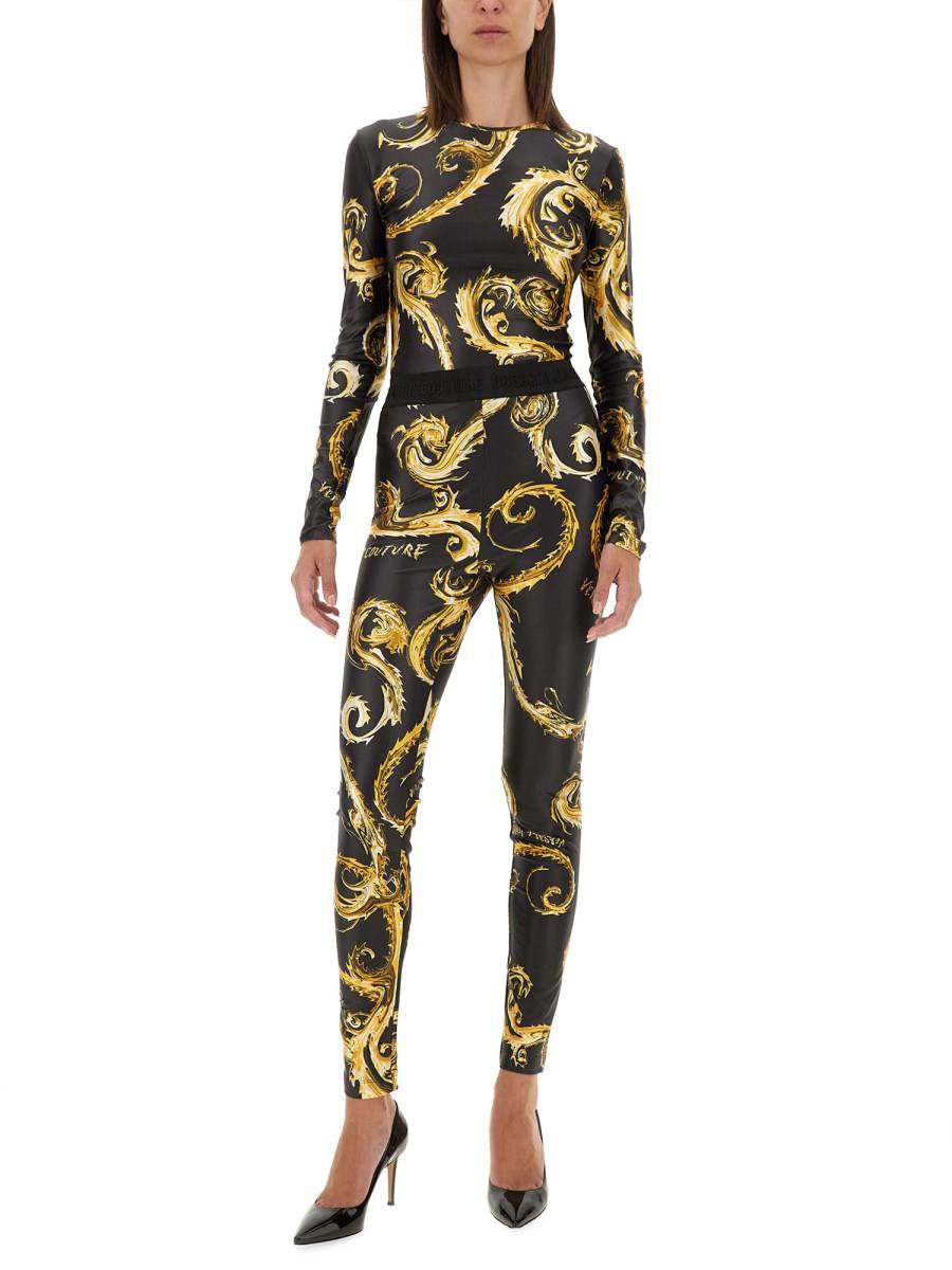 VERSACE JEANS COUTURE LEGGINGS CON STAMPA Vendite Flash