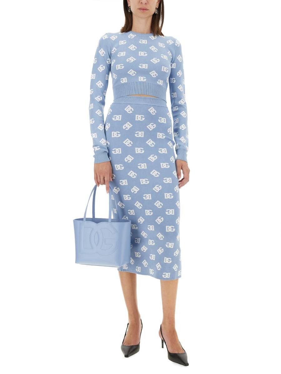DOLCE & GABBANA MAGLIA CORTA IN VISCOSA JACQUARD 2025
