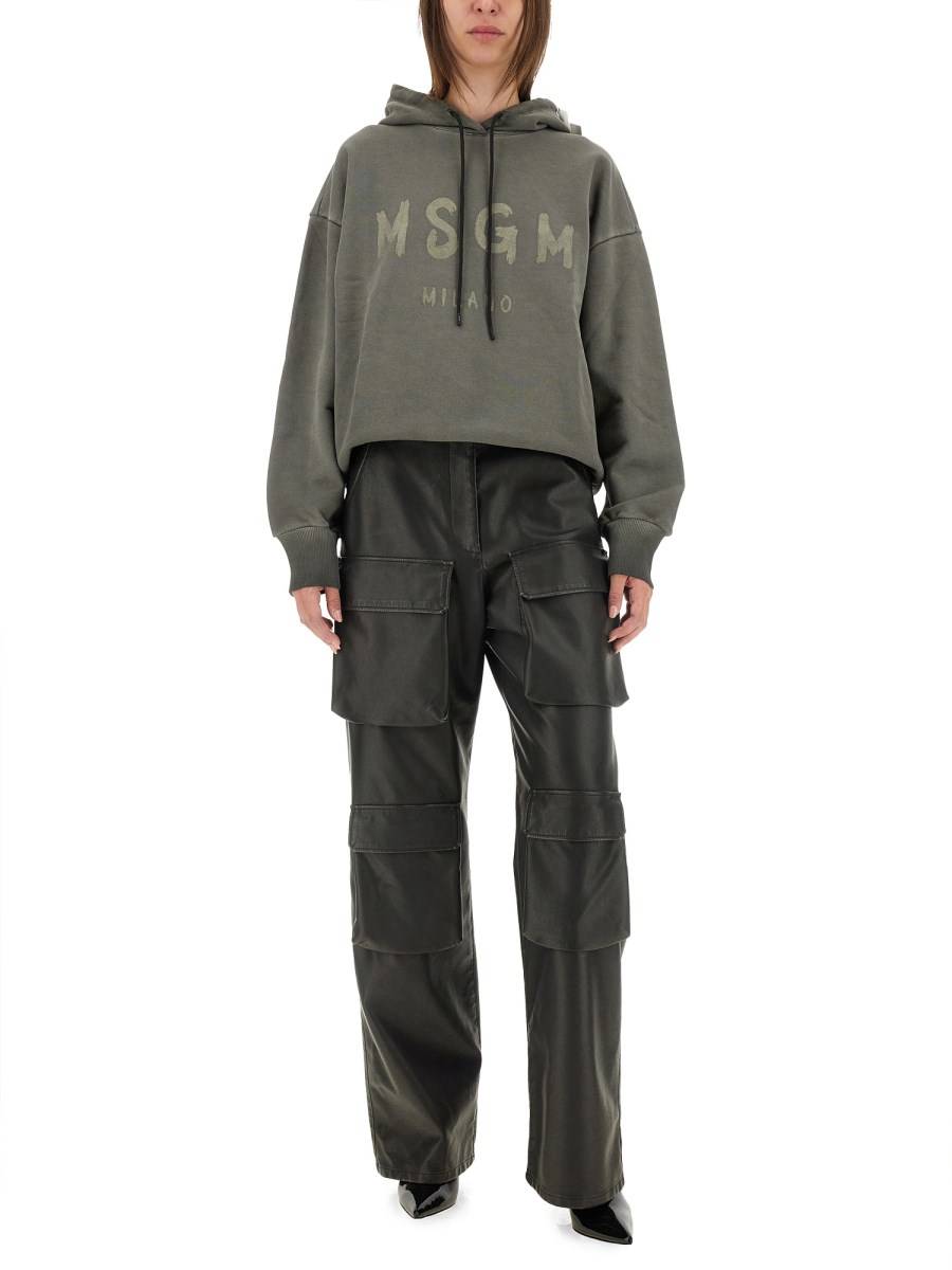 MSGM FELPA IN COTONE CON LOGO Nuovo