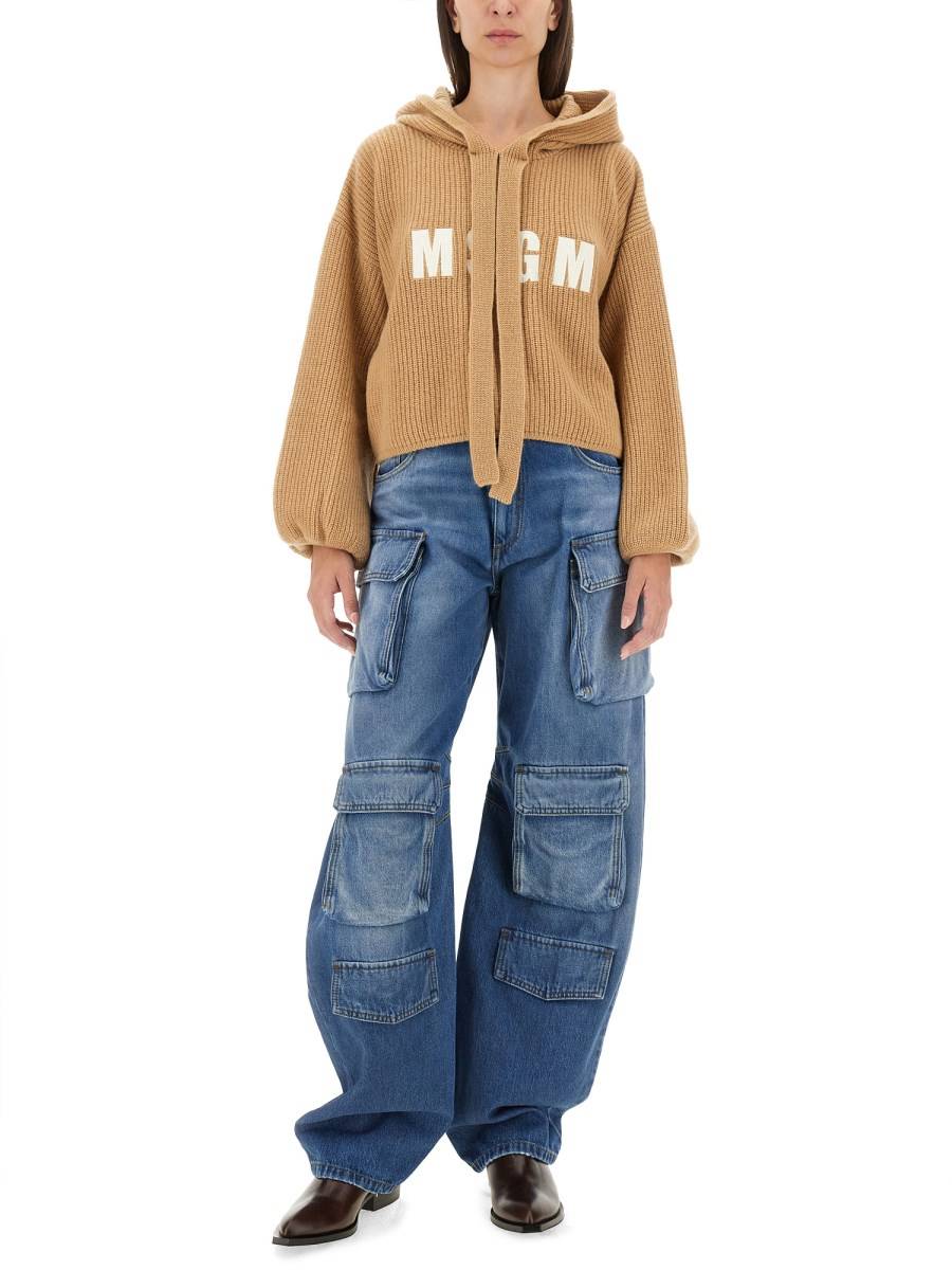 MSGM JEANS CARGO IN DENIM DI COTONE Qualità