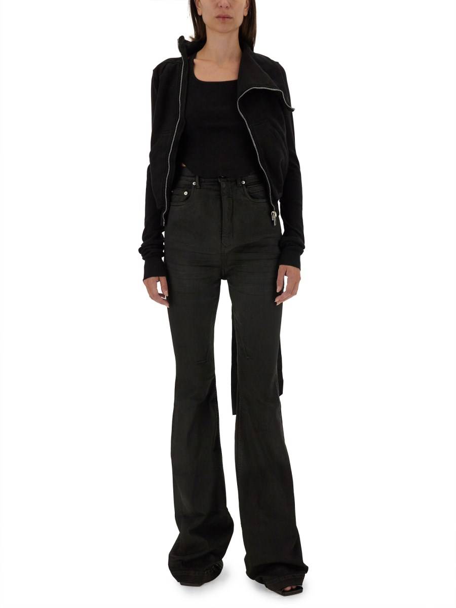 RICK OWENS DRKSHDW FELPA CON ZIP IN COTONE Saldi Di Fabbrica