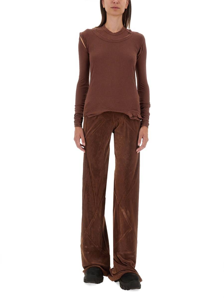 RICK OWENS T-SHIRT IN SETA E VISCOSA Moda