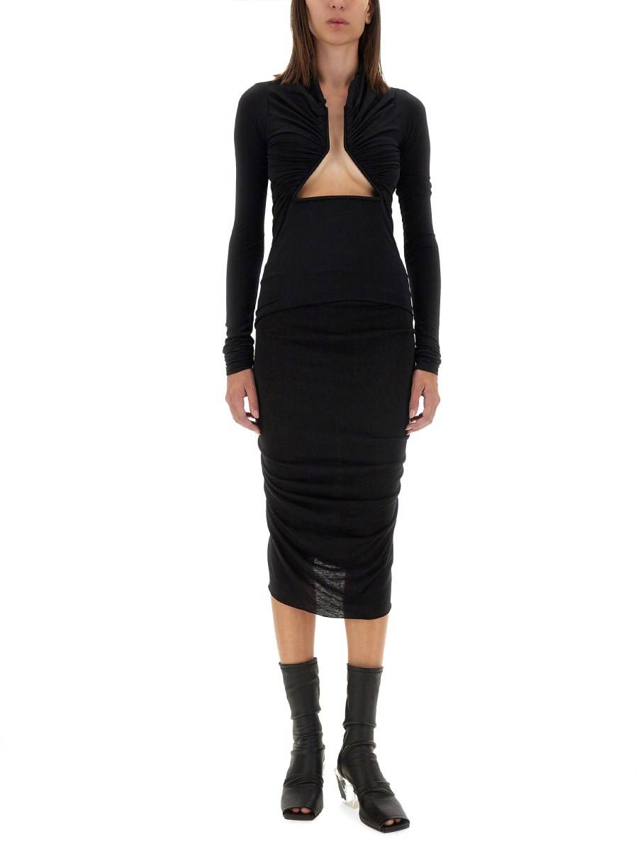 RICK OWENS T-SHIRT PRONG IN NYLON Qualità