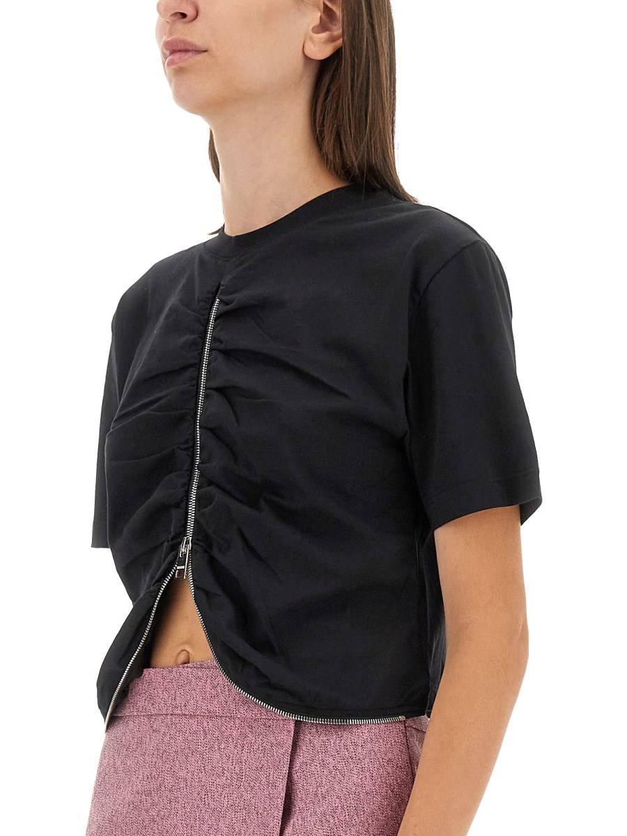 MSGM T-SHIRT IN JERSEY DI COTONE CON ZIP Promozione Limitata