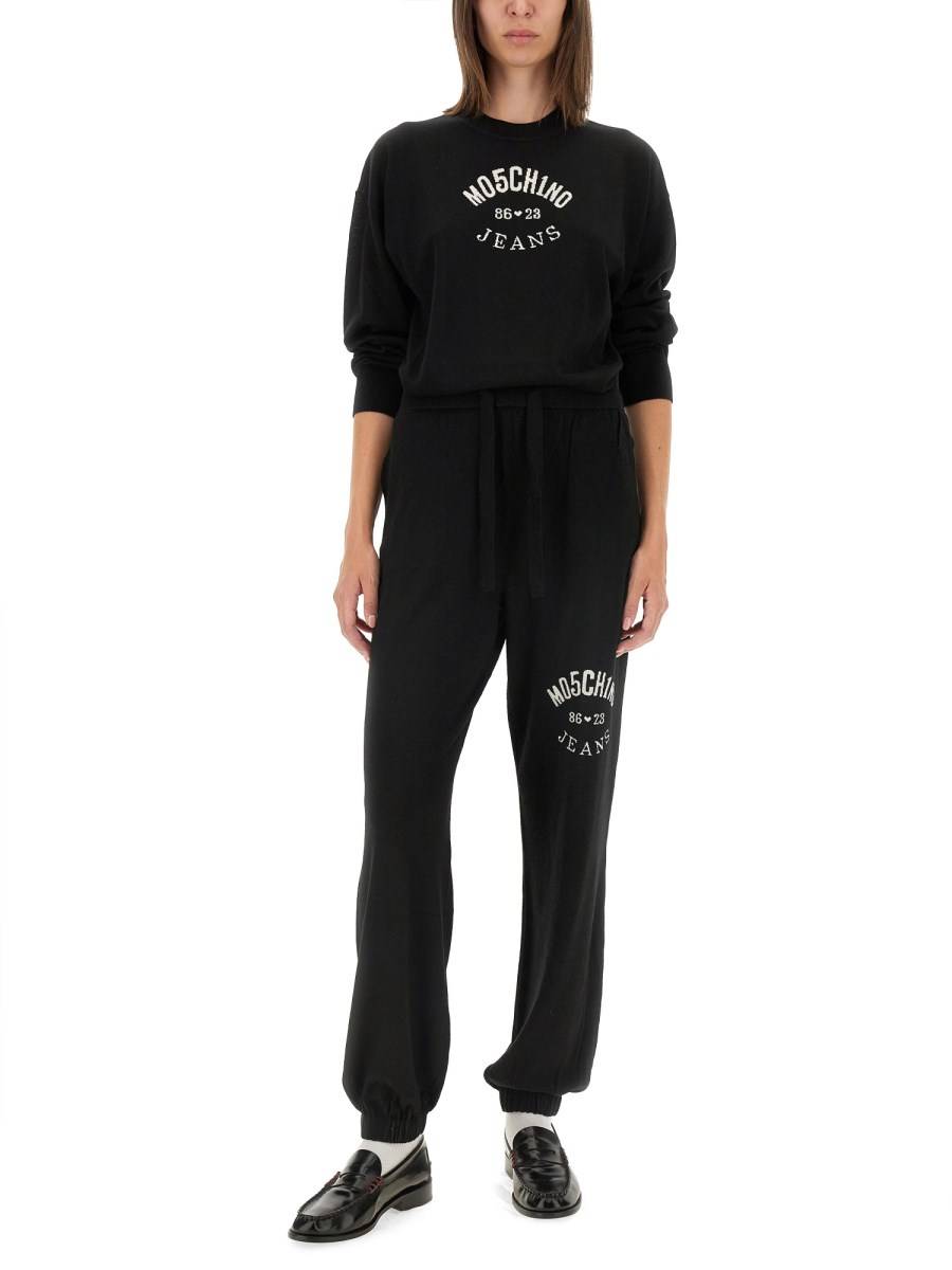 MOSCHINO JEANS PANTALONE JOGGING IN LANA CON LOGO Sottocosto