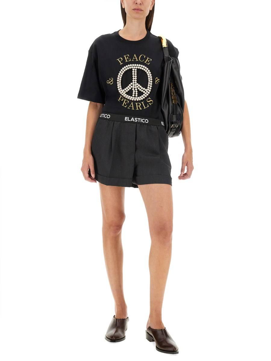 MOSCHINO T-SHIRT IN JERSEY DI COTONE CON LOGO Novità