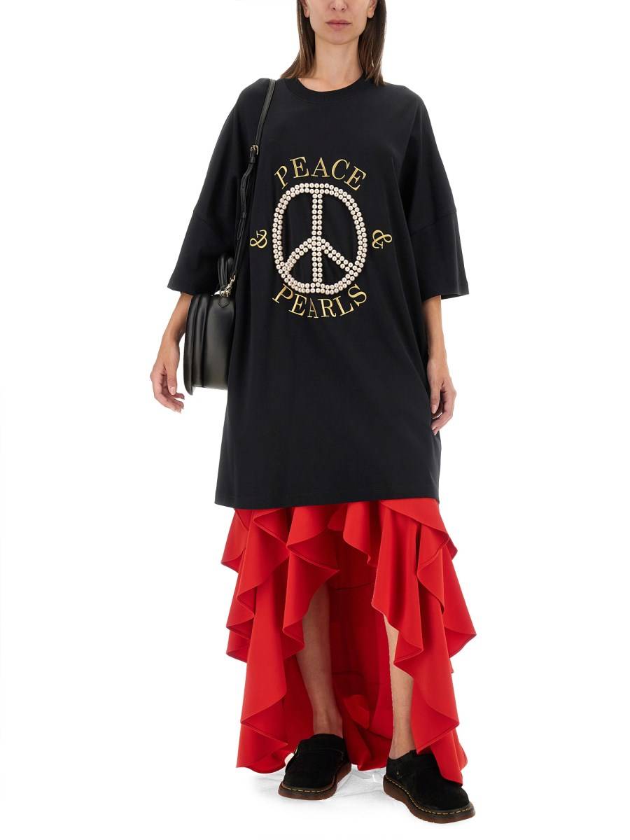 MOSCHINO ABITO IN INTERLOCK DI COTONE PEACE & PEARLS Offerta
