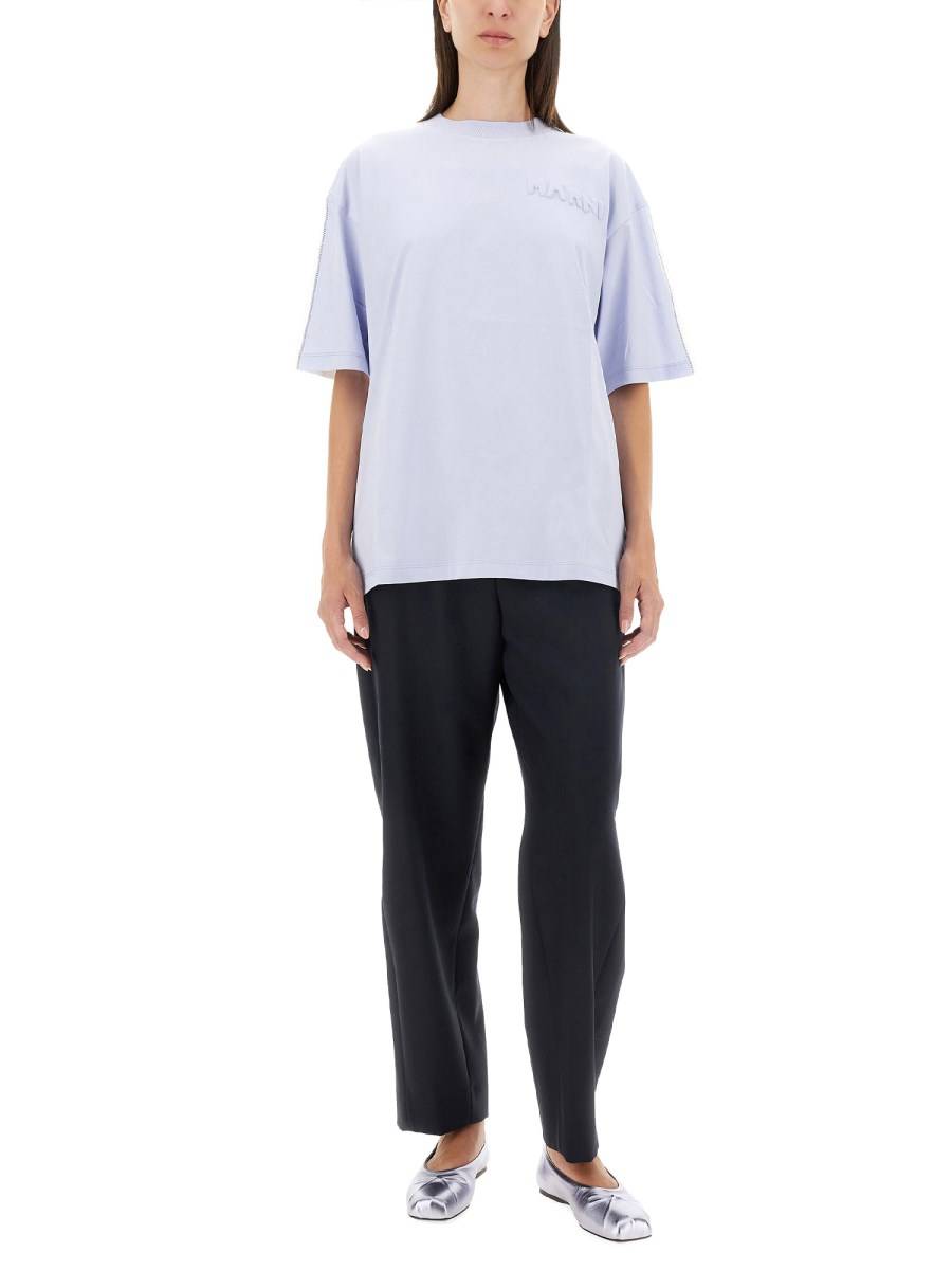 MARNI T-SHIRT IN JERSEY DI COTONE CON STAMPA LOGO Hotsell