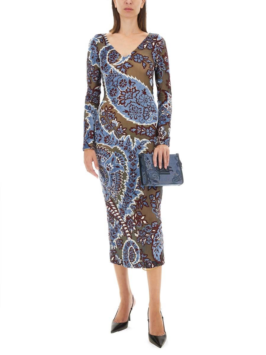 ETRO ABITO IN TULLE JACQUARD DI VELLUTO Acquista Ora