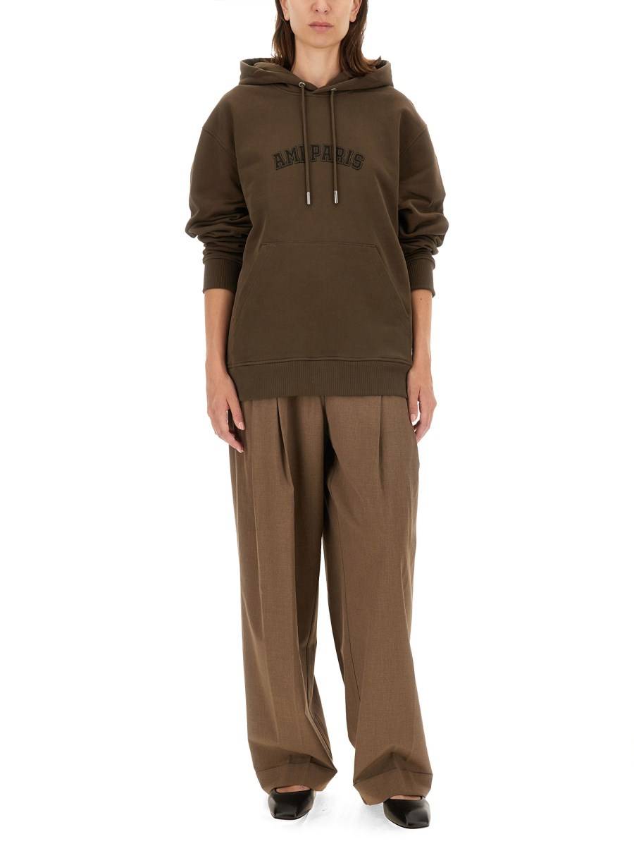 AMI PARIS FELPA IN COTONE CON LOGO Nuovo