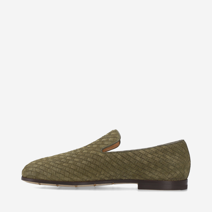 Premiata Slip-on Arden 32154G in camoscio intrecciato Ultimo giorno