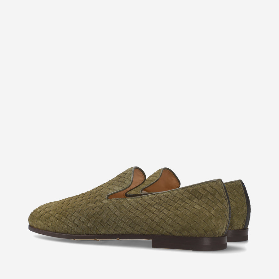 Premiata Slip-on Arden 32154G in camoscio intrecciato Ultimo giorno