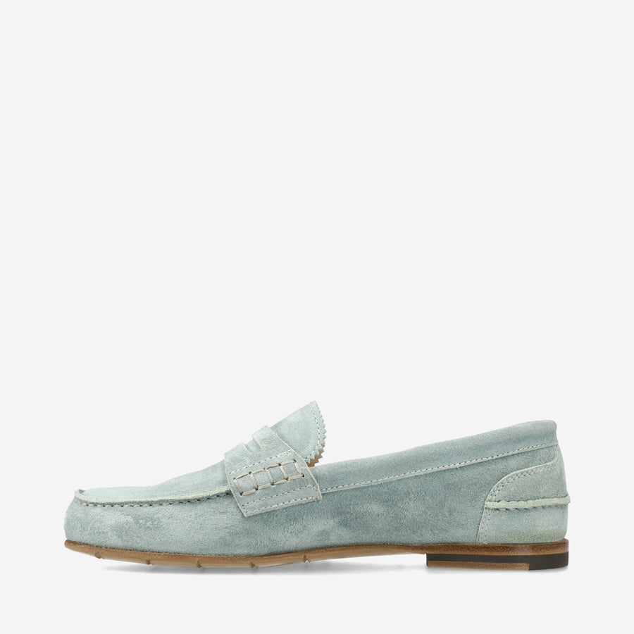 Premiata Mocassini M6780A in suede alga Offerta temporanea
