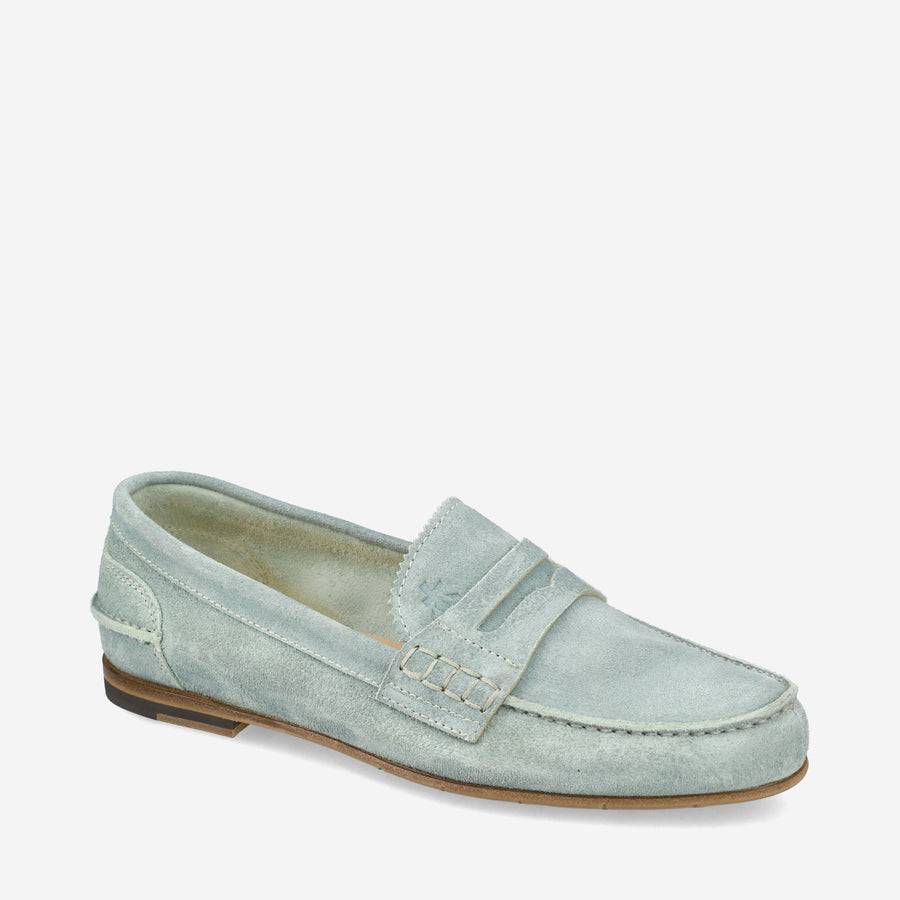 Premiata Mocassini M6780A in suede alga Offerta temporanea