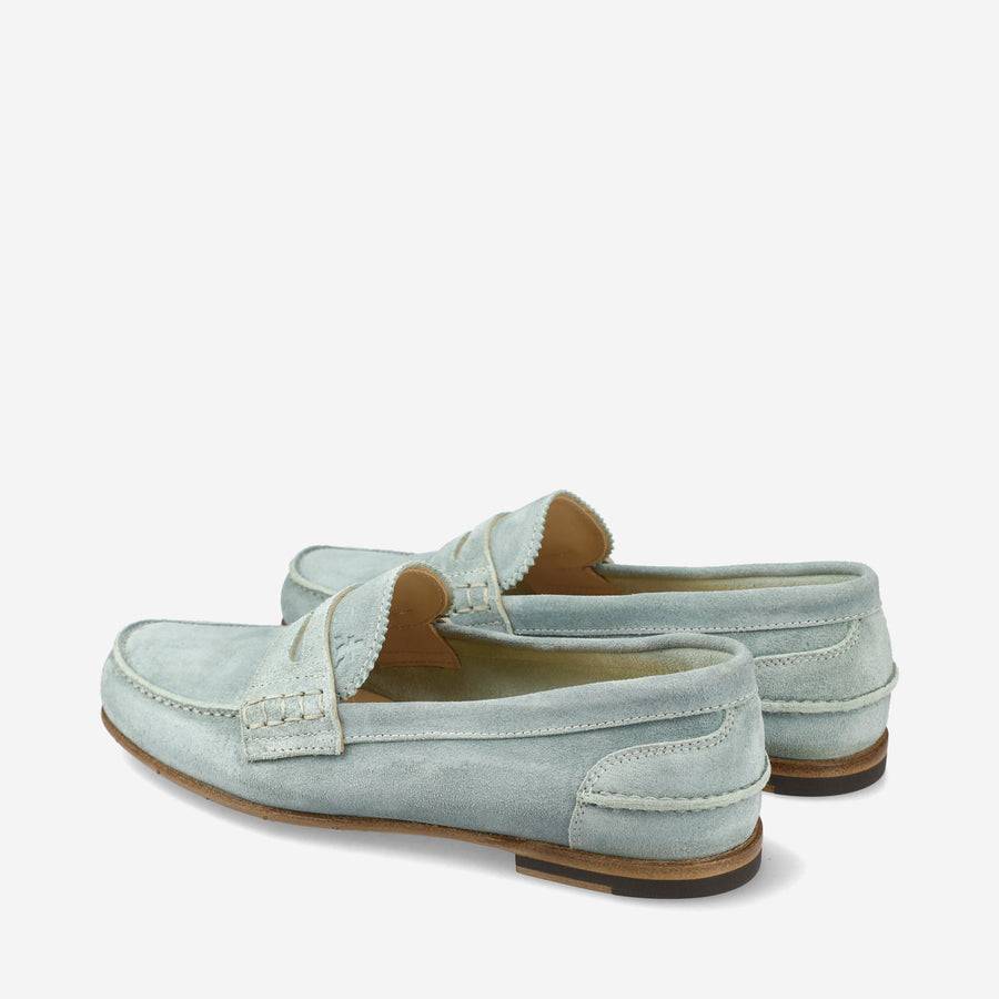 Premiata Mocassini M6780A in suede alga Offerta temporanea