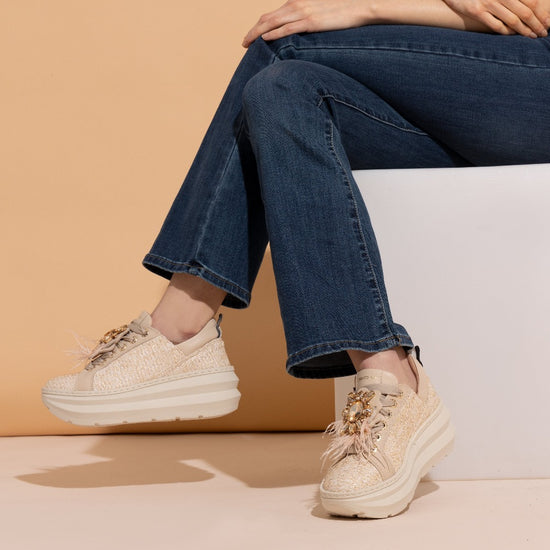 Lorenzo Mari Sneakers NEW Veronica Rafia Spedizione Gratuita