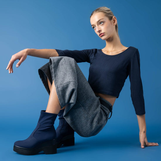 Lorenzo Mari Stivaletto Polly lycra Blu In Saldo