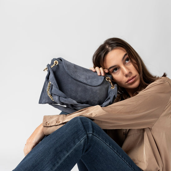Lorenzo Mari Borsa Little Darcy Camoscio denim 2025