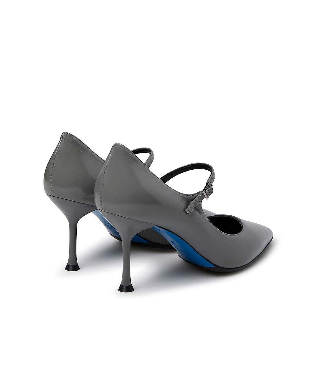 ﻿Loriblu Decollete in pelle lucida grigio con cinturino Moda