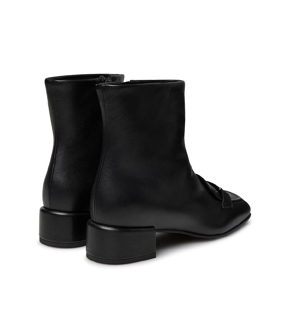 Loriblu Stivaletto nappa nero con placca Logo metal 2025
