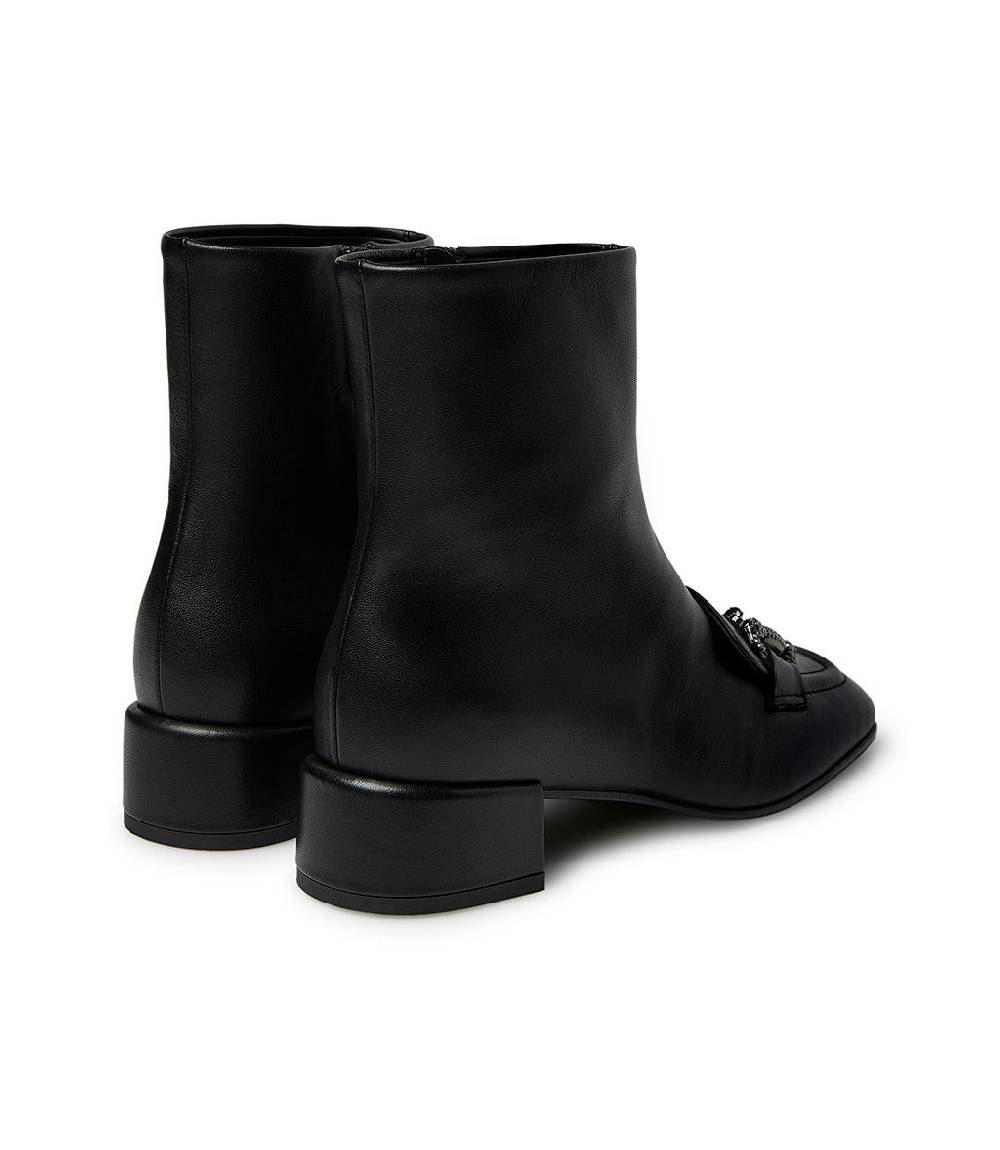 Loriblu Stivaletto in nappa nero con morsetto gioiello In Linea